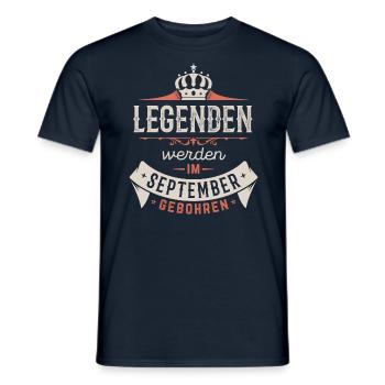 Legenden werden im September gebohren - Männer T-Shirt - Navy - Vorne - AI Model Male 178 light (178cm)