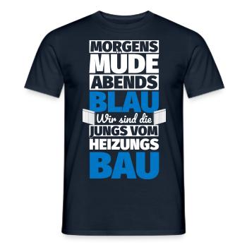Heizungsbauer lustiger Spruch Anlagenmechaniker - Männer T-Shirt - Navy - Vorne - AI Model Male 178 light (178cm)