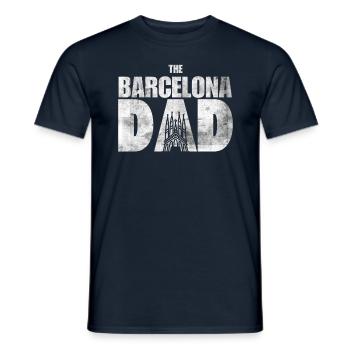 Stolzer Vater aus Barcelona zum Vatertag - Männer T-Shirt - Navy - Vorne - AI Model Male 178 light (178cm)
