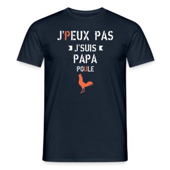 J peux pas j ai papa poule - T-shirt homme - marine - Devant - AI Model Male 178 light (178cm)