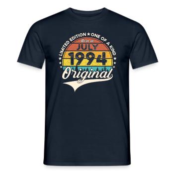 29th Birthday Man Born In July Born 1994 - Men's T-Shirt - navy - Front - AI Model Male 178 light (178cm)