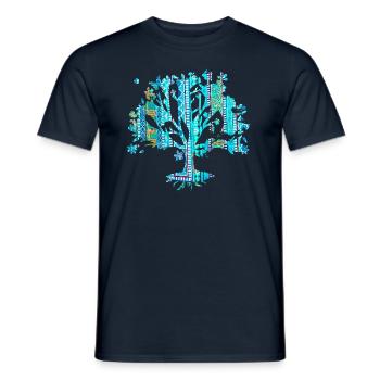 Baum des Lebens ,Lebensbaum,Malerei,Mosaik - Männer T-Shirt - Navy - Vorne - AI Model Male 178 light (178cm)