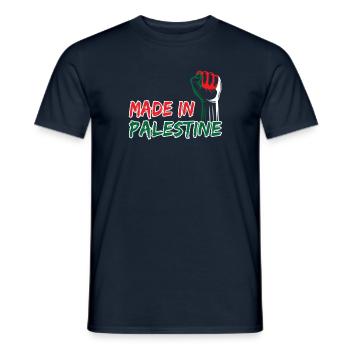 Fabriqué en Palestine - T-shirt homme - marine - Devant - AI Model Male 178 light (178cm)