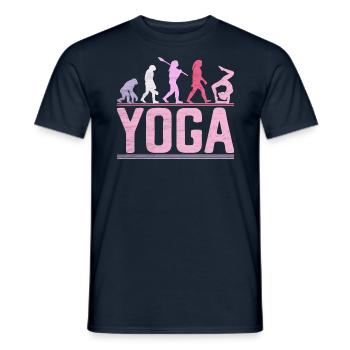 Yoga Evolution Women Fitness and Gym Funny - Men's T-Shirt - navy - Front - AI Model Male 178 light (178cm)