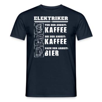 Mein Tagesablauf als Elektriker - Männer T-Shirt - Navy - Vorne - AI Model Male 178 light (178cm)