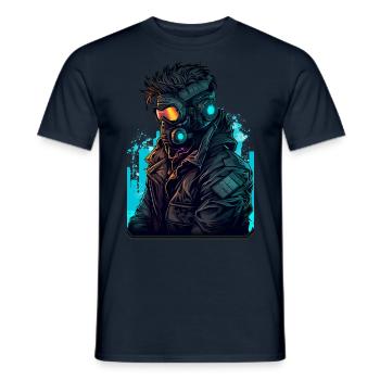 Cyberspace Hacker - Männer T-Shirt - Navy - Vorne - AI Model Male 178 light (178cm)
