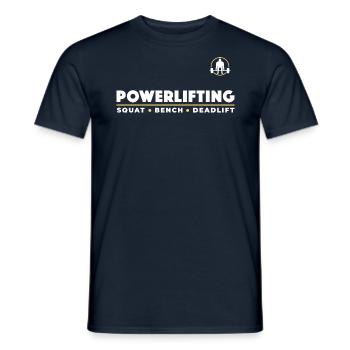 Powerlifting | Squat | Bench | Deadlift | Gym - Men's T-Shirt - navy - Front - AI Model Male 178 light (178cm)