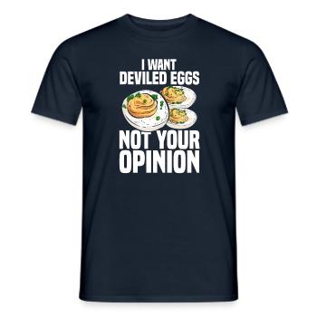 Oeufs farcis - Recette de Thanksgiving - T-shirt homme - marine - Devant - AI Model Male 178 light (178cm)