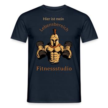 Here is my life: gym - Men's T-Shirt - navy - Front - AI Model Male 178 light (178cm)