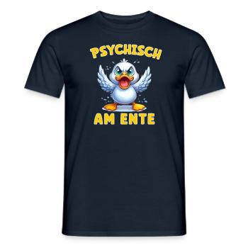 Psychisch am Ente - Ente am Limit - Männer T-Shirt - Navy - Vorne - AI Model Male 178 light (178cm)