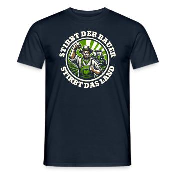 Bauern Protest Sticker - Stirbt der Bauer - Männer T-Shirt - Navy - Vorne - AI Model Male 178 light (178cm)