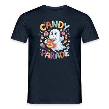 Candy Parade - Fantôme d’Halloween avec des bonbons - T-shirt homme - marine - Devant - AI Model Male 178 light (178cm)