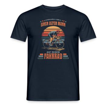 Alter Mann Fahrradfahrer Radfahren Spruch Geschenk - Männer T-Shirt - Navy - Vorne - AI Model Male 178 light (178cm)
