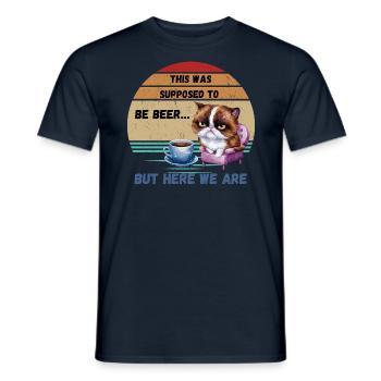 This was supposed to be beer but here we are - Men's T-Shirt - navy - Front - AI Model Male 178 light (178cm)