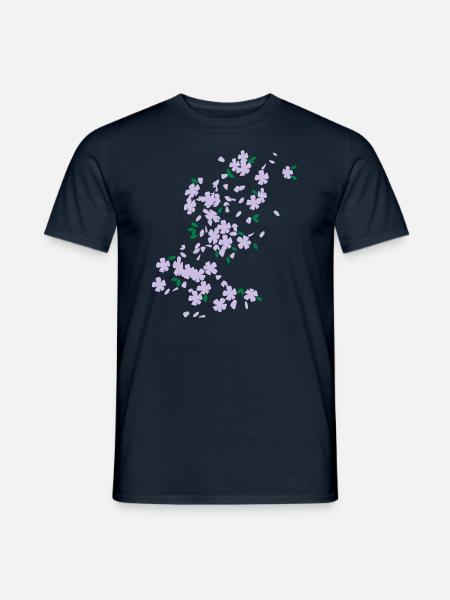 Blütenregen / raining blossoms (2c) - Männer T-Shirt - Navy