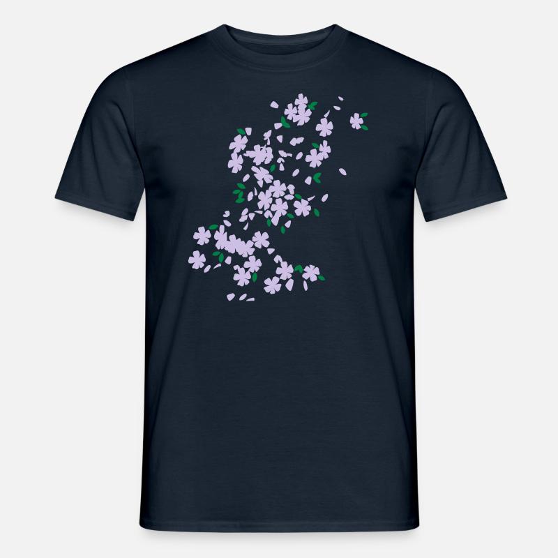 Blütenregen / raining blossoms (2c) - Männer T-Shirt - Navy