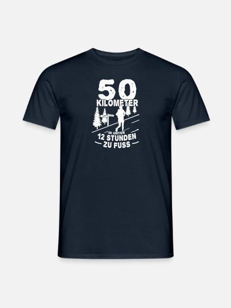 50 km Marsch Wanderung Wanderer Geschenk Finisher - Männer T-Shirt - Navy