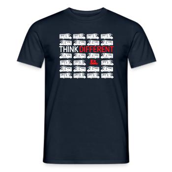Think Different « Dachzelt Edition » Camper Camping - T-shirt homme - marine - Devant - AI Model Male 178 light (178cm)