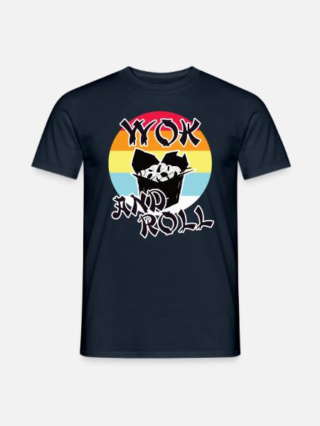 Wok and roll für Fans von asiatischem Essen - Männer T-Shirt - Navy