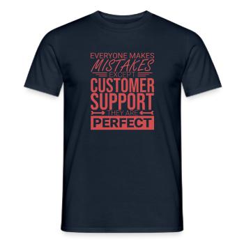 "Customer Support Perfect | Service Management" - Men's T-Shirt - navy - Front - AI Model Male 178 light (178cm)