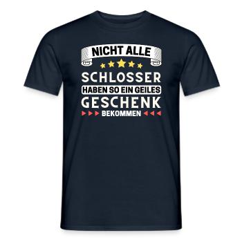 Nicht alle Schlosser bekommen so ein Geschenk - Männer T-Shirt - Navy - Vorne - AI Model Male 178 light (178cm)