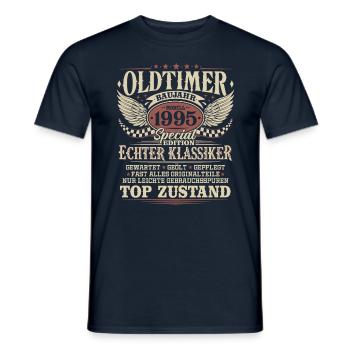 Oldtimer Baujahr 1995 Jahrgang Geburtstag Geschenk - Männer T-Shirt - Navy - Vorne - AI Model Male 178 light (178cm)