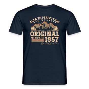 Born in 1957 Vintage Birthday Gift - Men's T-Shirt - navy - Front - AI Model Male 178 light (178cm)