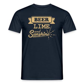 BEER LIME ET SOLEIL - T-shirt homme - marine - Devant - AI Model Male 178 light (178cm)