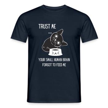Katzen shirt hungrige Katze T shirt für Katzenfans - Männer T-Shirt - Navy - Vorne - AI Model Male 178 light (178cm)