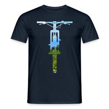 VTT - Alpes - Montagnes - BIN DER MOTOR - VTT - T-shirt homme - marine - Devant - AI Model Male 178 light (178cm)