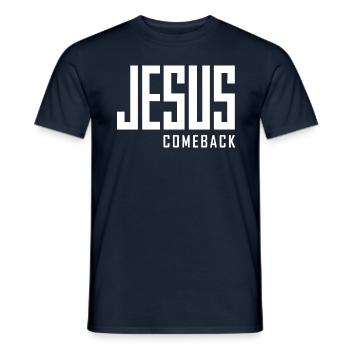 Jesus Comeback – Your Statement of Faith! - Men's T-Shirt - navy - Front - AI Model Male 178 light (178cm)
