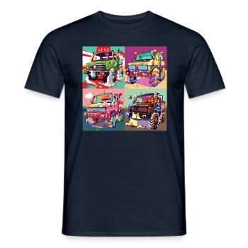 Unimog - Modern - Warhol - Universal Motorgerät - Männer T-Shirt - Navy - Vorne - AI Model Male 178 light (178cm)