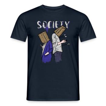 Smartphone Society - Gesellschaftskritik - Männer T-Shirt - Navy - Vorne - AI Model Male 178 light (178cm)