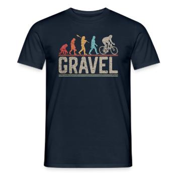 Ride Gravel Bike Evolution of Man Funny Bicycle - Men's T-Shirt - navy - Front - AI Model Male 178 light (178cm)
