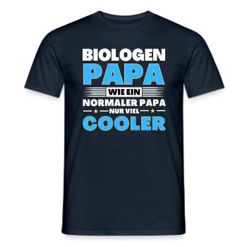 Biologen Papa wie ein normaler nur viel cooler - Männer T-Shirt - Navy - Vorne - AI Model Male 178 light (178cm)