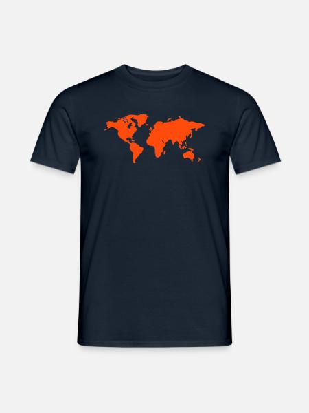 Welt - Erde - Karte - Landkarte - Männer T-Shirt - Navy