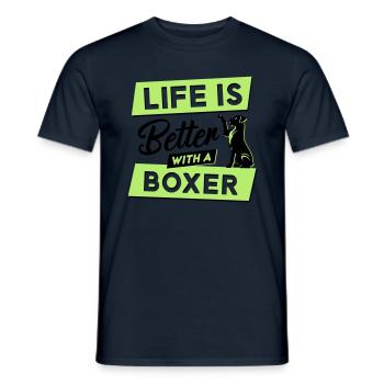 La vie est plus belle avec un boxer - Vector Design - T-shirt homme - marine - Devant - AI Model Male 178 light (178cm)
