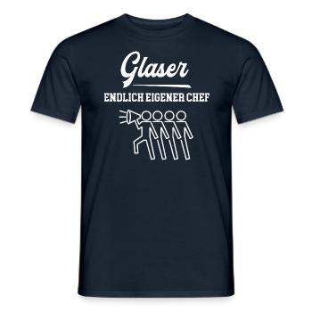Glaser Endlich Chef Glaserei Selbstständig - Männer T-Shirt - Navy - Vorne - AI Model Male 178 light (178cm)