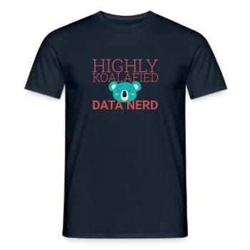 « Data Nerd Koalafied | Science des données » - T-shirt homme - marine - Devant - AI Model Male 178 light (178cm)