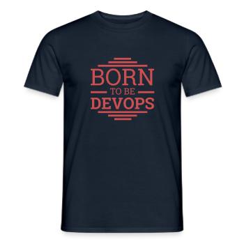 "DevOps Born | Softwareentwicklung" - Männer T-Shirt - Navy - Vorne - AI Model Male 178 light (178cm)
