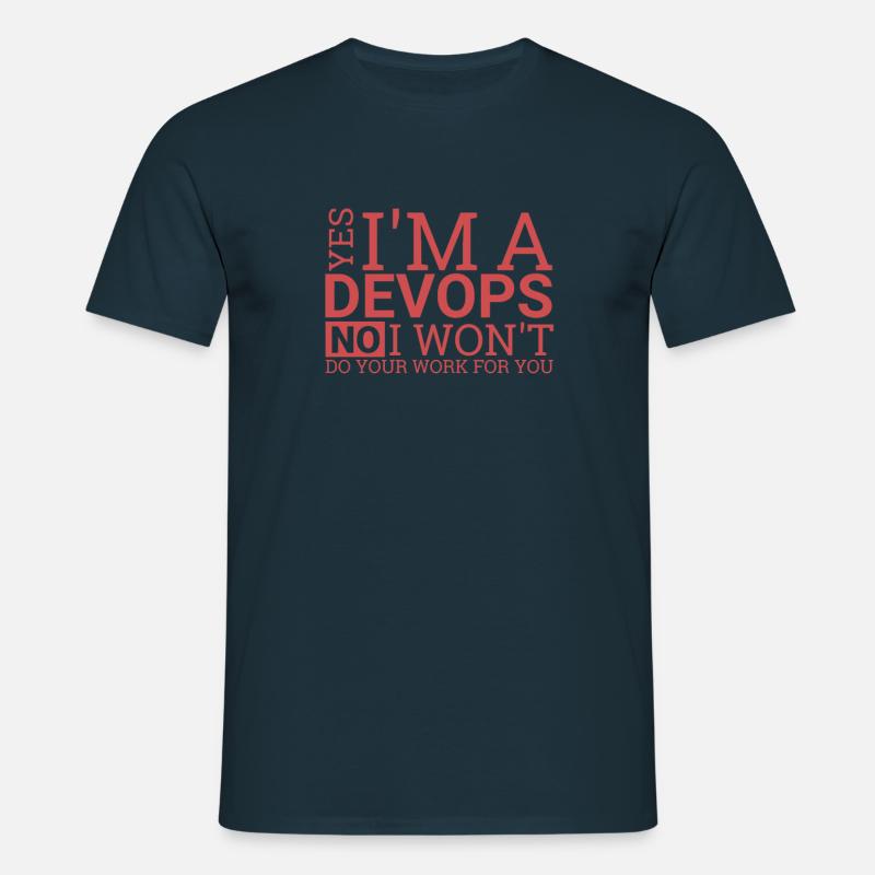 "DevOps Work | Softwareentwicklung" - Männer T-Shirt - Navy
