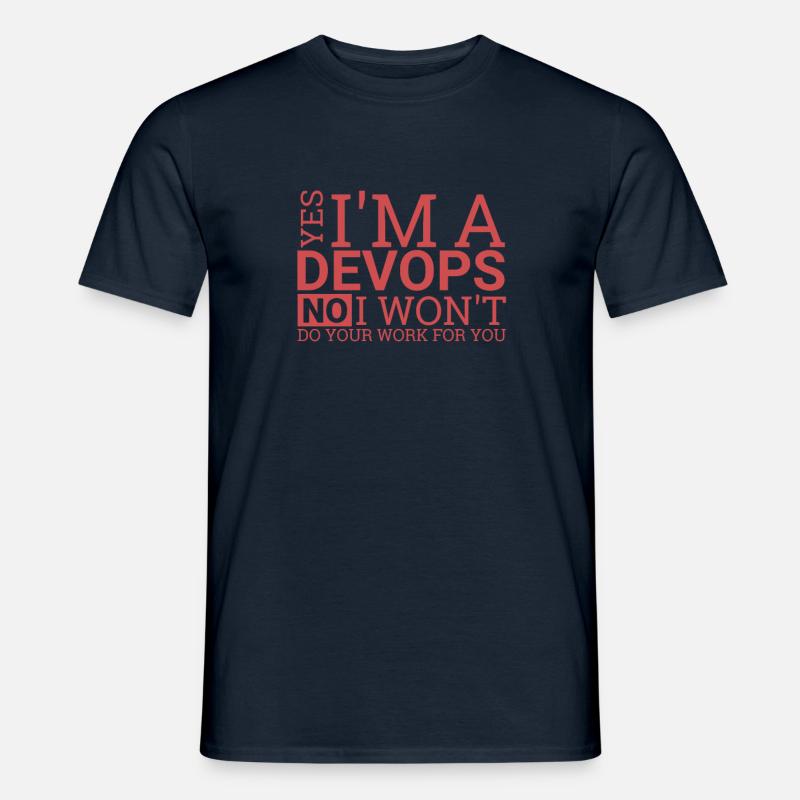 | pracy DevOps Rozwój oprogramowania" - T-shirt męski - granatowy