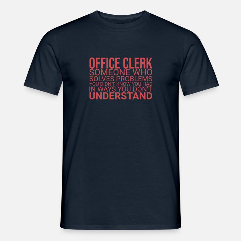 "Office Clerk Problem | Office" - Men’s T-shirt - navy