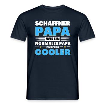Schaffner Papa wie ein normaler nur viel cooler - Männer T-Shirt - Navy - Vorne - AI Model Male 178 light (178cm)