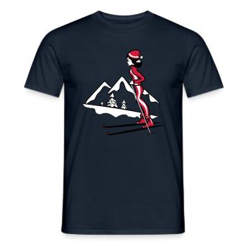 L'hiver passe des vacances de ski - T-shirt homme - marine - Devant - AI Model Male 178 light (178cm)