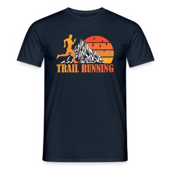 Trail Running Hit The Trail Gift x Trail Runner - Men's T-Shirt - navy - Front - AI Model Male 178 light (178cm)