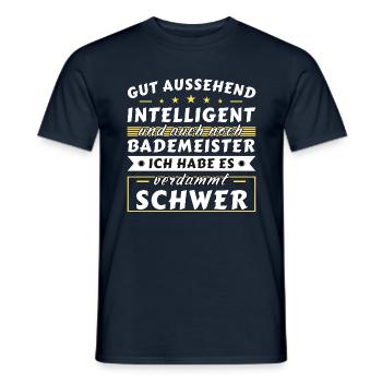 Gut aussehend intelligent - Bademeister Edition - Männer T-Shirt - Navy - Vorne - AI Model Male 178 light (178cm)