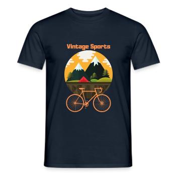 Vintage Sports - Cycling - Cycling - Cyclist - Men's T-Shirt - navy - Front - AI Model Male 178 light (178cm)