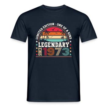 Legendary 1973 50th Birthday Gift Men - Fun - Men's T-Shirt - navy - Front - AI Model Male 178 light (178cm)