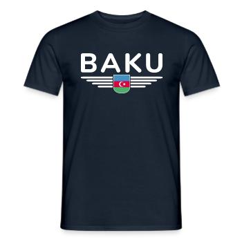 T-Shirt Bakou – Pour les fans de la capitale - T-shirt homme - marine - Devant - AI Model Male 178 light (178cm)